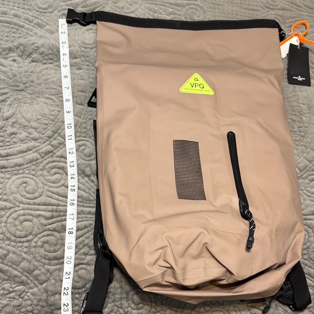 Vivint Beige Roll-Top Backpack